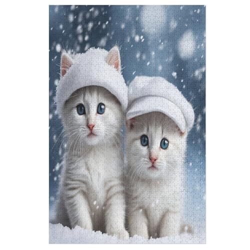 süße Katze Puzzles 1000 Teile Erwachsener Kniffel Spaß Für Die Ganze Familie - 1000 Puzzleteilige Motive, Holzpuzzle Kinder Erwachsene, Impossible Puzzle Schwer （78×53cm） von AAPZY