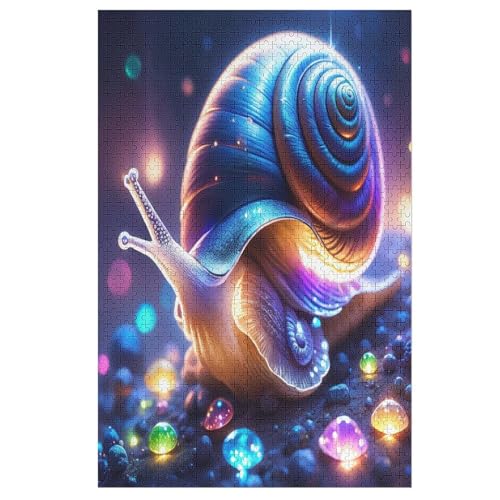 süße Schnecke 1000 Teile Premium-Puzzles Für Erwachsene Kinder- Holzpuzzles Spaß Und Lernspiele - Perfekte Puzzle-Geschenke （78×53cm） von AAPZY