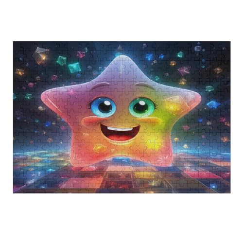 süße Sterne 300 Teile Puzzle Für Erwachsene, Herausforderung Puzzles - Familienpuzzle Verringerter Druck Schwieriges Puzzle Rahmen Holzpuzzle Für Erwachsene Kinder 12+ （40×28cm） von AAPZY