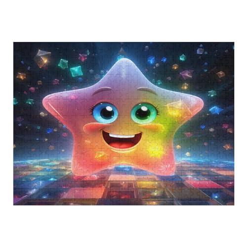 süße Sterne Puzzle 500 Teile,Puzzles Für Erwachsene, Impossible Puzzle, Geschicklichkeitsspiel Für Die Ganze Familie, Puzzle Kinder,Holzpuzzle-Geschenk,Raumdekoration, （52×38cm） von AAPZY