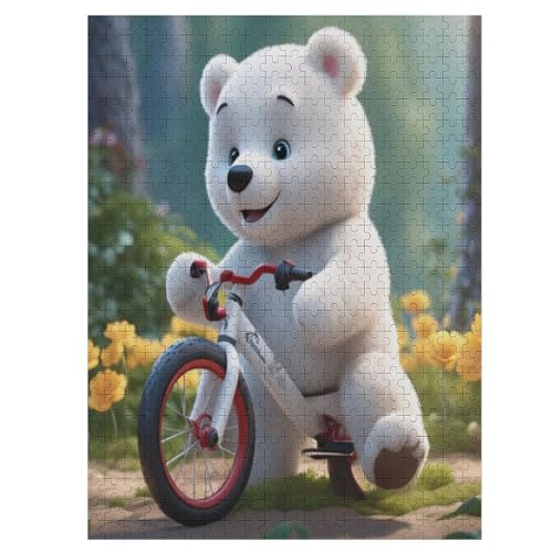 süßer Bär 500 Teile Puzzle Für Erwachsene, Herausforderung Puzzles - Familienpuzzle Verringerter Druck Schwieriges Puzzle Rahmen Holzpuzzle Für Erwachsene Kinder 12+ （55×41cm） von AAPZY