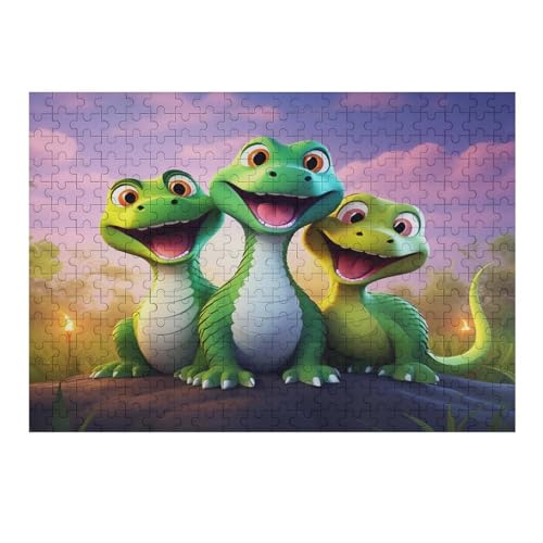 süßer Dinosaurier Puzzles 300 Teile Erwachsener Kniffel Spaß Für Die Ganze Familie - 300 Puzzleteilige Motive, Holzpuzzle Kinder Erwachsene, Impossible Puzzle Schwer （40×28cm） von AAPZY