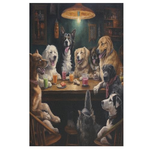 süßer Hund Holzpuzzle 1000 Teile,Puzzles Für Erwachsene, Impossible Puzzle, Geschicklichkeitsspiel Für Die Ganze Familie,Home Dekoration Puzzle, Puzzle Kinder Legespiel （78×53cm） von AAPZY