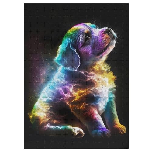 süßer Hund Holzpuzzle 300 Teile, Knobelspiele Für Erwachsene, Teenager, Puzzles Unmögliche - Kinder Puzzle Zimmer Deko 42×30cm von AAPZY