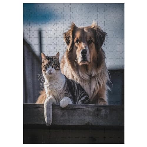 süßer Hund – Puzzle 300 Teile, Holzpuzzle, Herausforderndes Geschicklichkeitsspiel Für Die Ganze Familie, Kinder Erwachsenenpuzzle Ab 12 Jahren 42×30cm von AAPZY