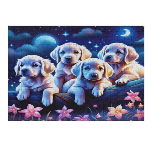 süßer Hund Puzzle 300 Teile,Puzzles Für Erwachsene, Impossible Puzzle, Geschicklichkeitsspiel Für Die Ganze Familie, Puzzle Kinder,Holzpuzzle-Geschenk,Raumdekoration, （40×28cm） von AAPZY