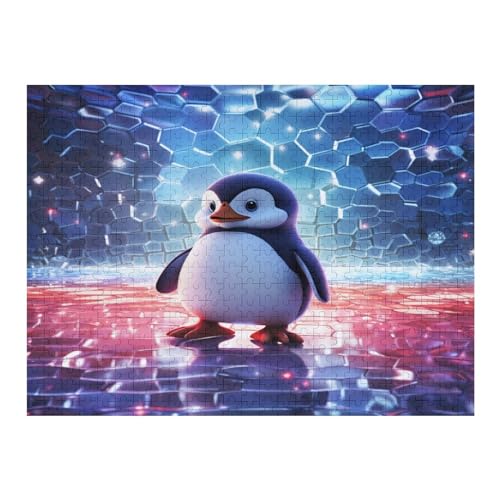 süßer Pinguin 500 Teile Puzzle Für Erwachsene, Herausforderung Puzzles - Familienpuzzle Verringerter Druck Schwieriges Puzzle Rahmen Holzpuzzle Für Erwachsene Kinder 12+ （52×38cm） von AAPZY