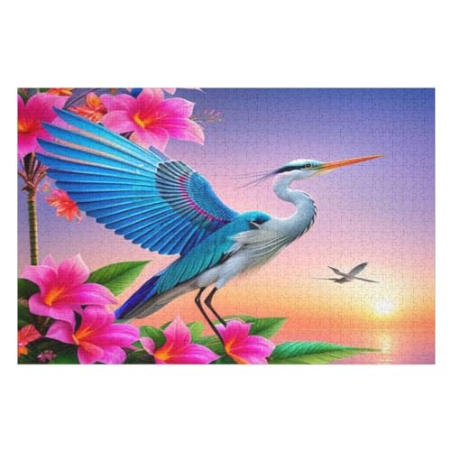 süßer Vogel 1000 Teile Puzzle Für Erwachsene, Herausforderung Puzzles - Familienpuzzle Verringerter Druck Schwieriges Puzzle Rahmen Holzpuzzle Für Erwachsene Kinder 12+ （75×50cm） von AAPZY