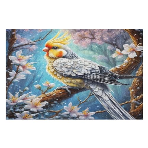 süßer Vogel Holzpuzzle 1000 Teile, Knobelspiele Für Erwachsene, Teenager, Puzzles Unmögliche - Kinder Puzzle Zimmer Deko （75×50cm） von AAPZY