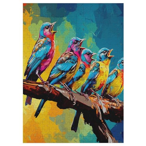 süßer Vogel -Puzzle, 300 Teile,Holzpuzzle Für Erwachsene Kinder, Lustiges Spielzeug, Denkspiel, Spielzeug, Bildungsspiel, Herausforderung, Pädagogisch, 42×30cm von AAPZY