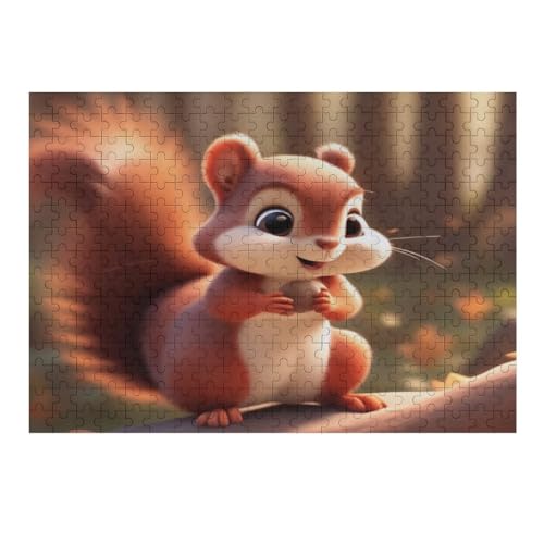 süßes Eichhörnchen Puzzles 300 Teile Erwachsener Kniffel Spaß Für Die Ganze Familie - 300 Puzzleteilige Motive, Holzpuzzle Kinder Erwachsene, Impossible Puzzle Schwer （40×28cm） von AAPZY