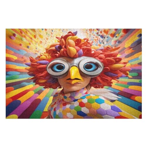 süßes Huhn-Puzzle Für Erwachsene, 1000 Teile, Holzpuzzle, Kinderpuzzle, Dekompressionsspiel, Spielzeugpuzzle （75×50cm） von AAPZY