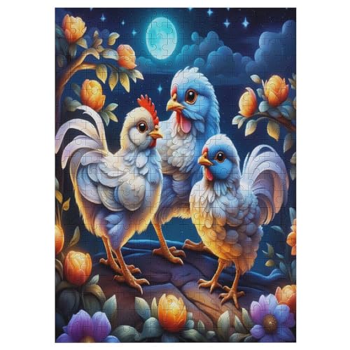 süßes Huhn Puzzles 300 Teile Erwachsener Kniffel Spaß Für Die Ganze Familie - 300 Puzzleteilige Motive, Holzpuzzle Kinder Erwachsene, Impossible Puzzle Schwer 42×30cm von AAPZY