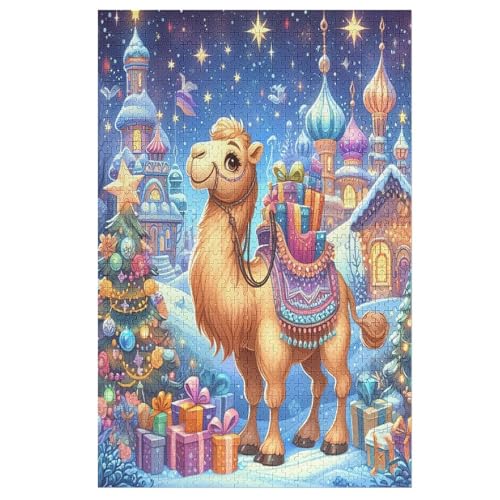 süßes Kamel Puzzles 1000 Teile Erwachsener Kniffel Spaß Für Die Ganze Familie - 1000 Puzzleteilige Motive, Holzpuzzle Kinder Erwachsene, Impossible Puzzle Schwer （78×53cm） von AAPZY