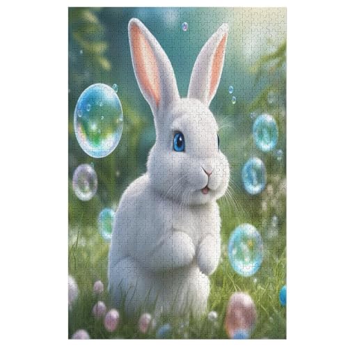 Cute Kaninchen Holzpuzzle 1000 Teile, Knobelspiele Für Erwachsene, Teenager, Puzzles Unmögliche - Kinder Puzzle Zimmer Deko 78×53cm Cute Kaninchen Holzpuzzle 1000 Teile, Knobelspiele Für Erwachsene, Teenager, Puzzles Unmögliche - Kinder Puzzle Zimmer Deko 78×53cm von AASWDDS