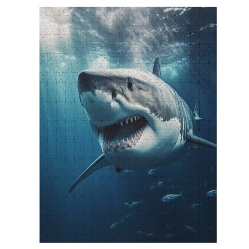 Hai 500 Teile Puzzle Für Erwachsene, Herausforderung Puzzles - Verringerter Druck Schwieriges Holzpuzzle Für Kinder 12+ 55×41cm Hai 500 Teile Puzzle Für Erwachsene, Herausforderung Puzzles - Verringerter Druck Schwieriges Holzpuzzle Für Kinder 12+ 55×41cm von AASWDDS