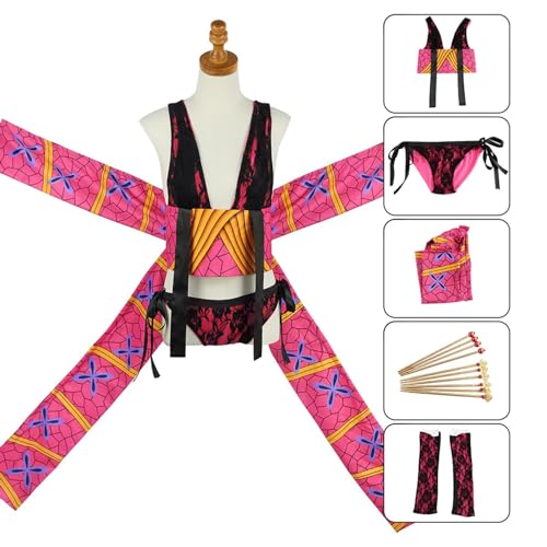 AAmron Komplettes Set Anime Character Daki Fancy Cosplay-Kostüm für Dämonentöter, Kimono-Umhang und Perücken-Set für Halloween-Party,A-3XL von AAmron