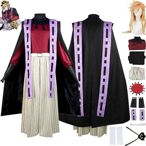 AAmron Komplettes Set Anime Character Douma Cosplay-Kostüm für Dämonentöter, Kimono-Umhang und Perücken-Set für Halloween-Party,A-L von AAmron