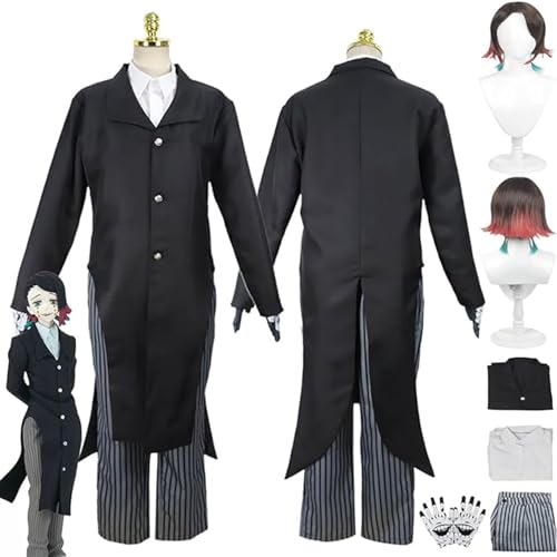 AAmron Komplettes Set Anime Character Enum Cosplay-Kostüm für Dämonentöter, Kimono-Umhang und Perücken-Set für Halloween-Party,A-M von AAmron