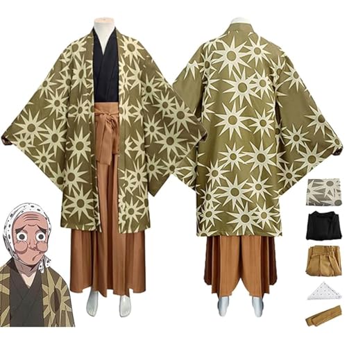 AAmron Komplettes Set Anime Character Haganezuka Hotaru Cosplay-Kostüm für Dämonentöter, Kimono-Umhang und Perücken-Set für Halloween-Party,A-3XL von AAmron