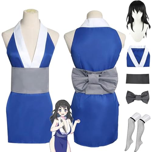 AAmron Komplettes Set Anime Character Uzui Cosplay-Kostüm für Dämonentöter, Kimono-Umhang und Perücken-Set für Halloween-Party,A-3XL von AAmron