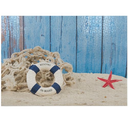 ABAKUHAUS Boje Puzzle, Strand Küstenlandschaft Willkommen, Heirloom-Qualität lustige Aktivität für die Familie langlebiger Karton, 1000 Stücke, Eischale Blau Rot ABAKUHAUS Boje Puzzle, Strand Küstenlandschaft Willkommen, Heirloom-Qualität lustige Aktivität für die Familie langlebiger Karton, 1000 Stücke, Eischale Blau Rot von ABAKUHAUS