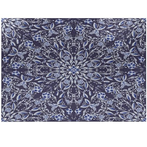 ABAKUHAUS Dunkelblau Puzzle, Chinese Style Floral, Heirloom-Qualität lustige Aktivität für die Familie langlebiger Karton, 1000 Stücke, Royal Blue Dark Blue von ABAKUHAUS