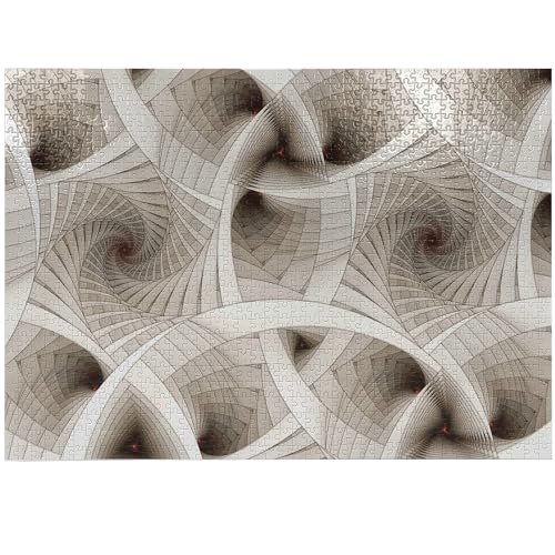 ABAKUHAUS Fractal Puzzle, Abstrakte Digital-Stil, Heirloom-Qualität lustige Aktivität für die Familie langlebiger Karton, 1000 Stücke, Beige von ABAKUHAUS