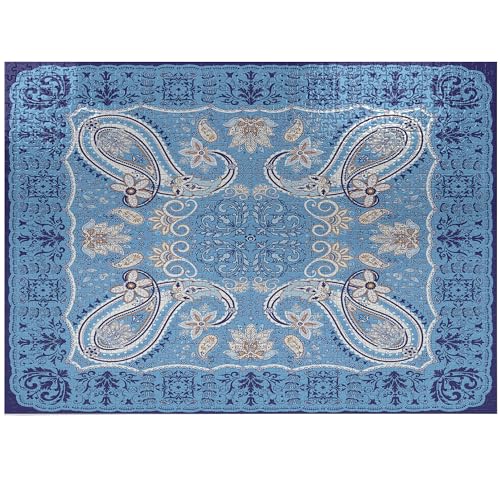 ABAKUHAUS Paisley Puzzle, Klassische Blumen, Heirloom-Qualität lustige Aktivität für die Familie langlebiger Karton, 1000 Stücke, Navy Blue Sky Blau Weiß von ABAKUHAUS