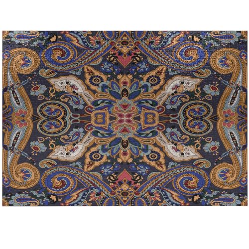 ABAKUHAUS Paisley Puzzle, Marokkanische Floret Antike, Heirloom-Qualität lustige Aktivität für die Familie langlebiger Karton, 1000 Stücke, Royal Blue Sand Braun von ABAKUHAUS