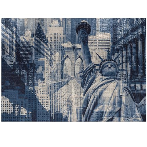 ABAKUHAUS Vereinigte Staaten Puzzle, NY Freiheit, Heirloom-Qualität lustige Aktivität für die Familie langlebiger Karton, 1000 Stücke, Dark Blue Purplegrey ABAKUHAUS Vereinigte Staaten Puzzle, NY Freiheit, Heirloom-Qualität lustige Aktivität für die Familie langlebiger Karton, 1000 Stücke, Dark Blue Purplegrey von ABAKUHAUS