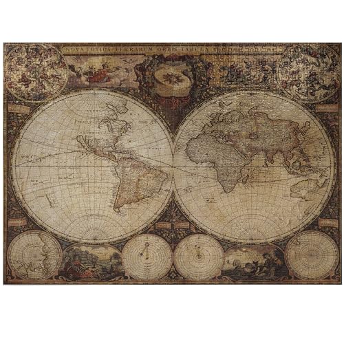 ABAKUHAUS Weltkarte Puzzle, Historische alte Atlas, Heirloom-Qualität lustige Aktivität für die Familie langlebiger Karton, 1000 Stücke, Mehrfarbig von ABAKUHAUS