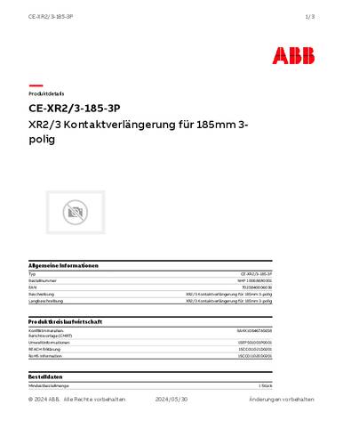 ABB NHP 100886R0001 Kontaktverlängerung 1St. von ABB