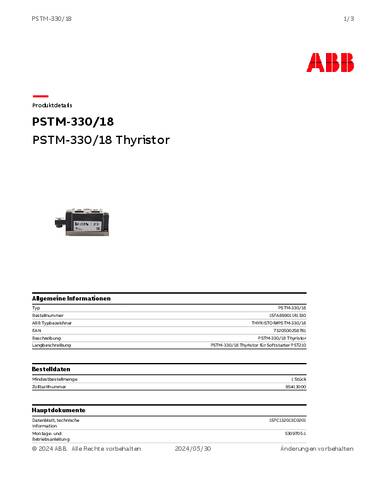 ABB PSTM-330/18 1SFA899011R1330 Thyristor von ABB