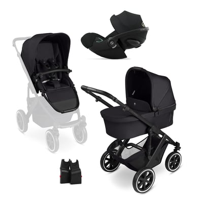 ABC DESIGN Kombikinderwagen Salsa 5 Air coal. cybex GOLD Babyschale Cloud G i-Size Plus Moon Black Plus und Adapter von ABC Design