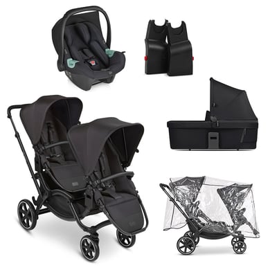 ABC DESIGN Zwillings- und Geschwisterwagen Zoom Ink Kollektion 2024 inkl. Babywanne, Babyschale Tulip, Adapter und Regenschutz von ABC Design