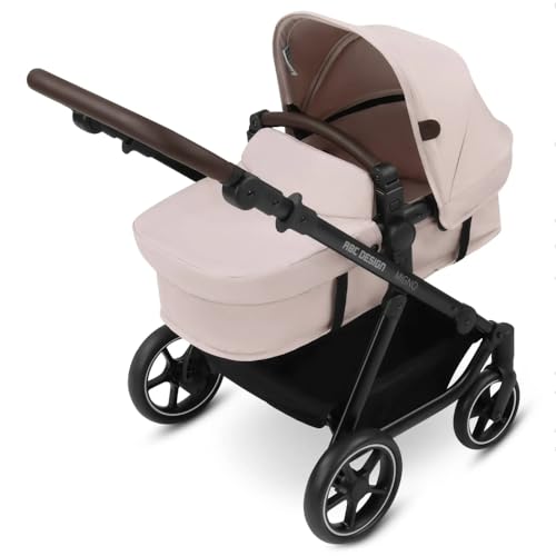 ABC Design Puppenwagen Migno - 2in1 Puppenwagen mit Babywanne, Sportsitz, Verstellbarer Knickschieber, kompaktes Faltmaß, ab 3 Jahren - Berry von ABC Design