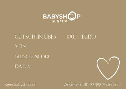 Geschenkgutschein Babyshop Wert 100,-€