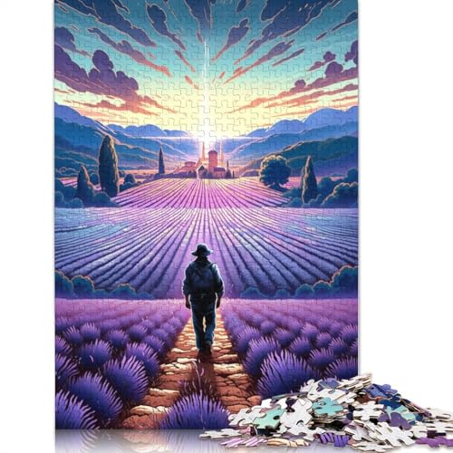 1000 Teile „Lavendelfelder in der Provence, Frankreich13“ für Kinder, schwierige Holzpuzzles für Teenager, Geschenke, Heimdekoration, Puzzlespielzeug, 1000 Stück (75 x 50 cm) von ABFFSDT