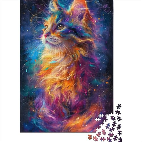 1000 Teile Kreatives Puzzle Bunte Katzen Puzzle Rechteckiges Puzzle Lernspielzeug Kinder 1000 Stück (75x50cm) von ABFFSDT