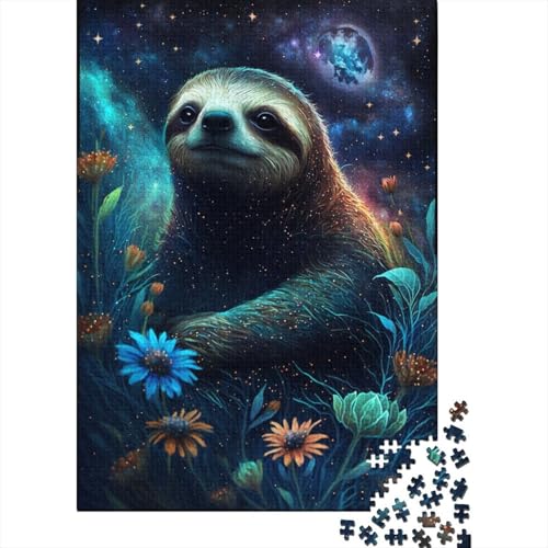 1000 Teile Puzzle Galaxie Tier Faultier Puzzle für Kinder und Jugendliche Holzbrett Puzzles Tolles Geschenk für Kinder 1000pcs (75x50cm) von ABFFSDT