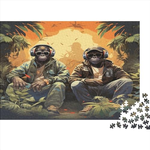 1000-teiliges DJ-Gorilla-Puzzle für Erwachsene, Puzzle, Erwachsenen-Puzzle, Heimdekoration, Puzzle-Spielzeug, 1000 Stück (75 x 50 cm) von ABFFSDT