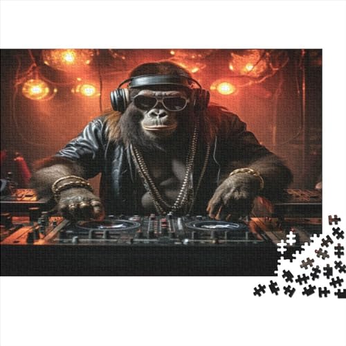 1000-teiliges DJ-Gorilla-Puzzle für Erwachsene und Teenager, 1000 Teile (75 x 50 cm) von ABFFSDT