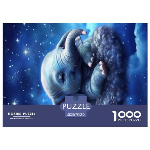 1000-teiliges Elefantenbaby-Puzzle für Erwachsene, schwieriges Puzzle für Erwachsene, Familienspaß, Puzzle 1000 Teile (75 x 50 cm) von ABFFSDT