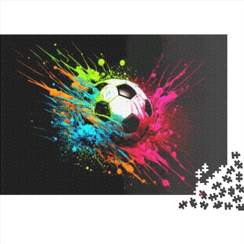 1000-teiliges Fußball-Puzzle, buntes Puzzle für Erwachsene und Teenager, Holzpuzzle, Geschenke für Heiligabend, 1000 Teile (75 x 50 cm) von ABFFSDT