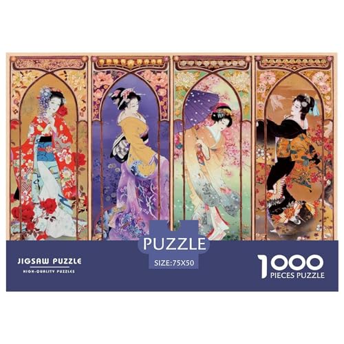 1000-teiliges Japanisches Collage-Puzzle für Erwachsene, Holzpuzzle für Teenager, Geschenke, einzigartige Heimdekoration und Geschenke, 1000 Stück (75 x 50 cm) von ABFFSDT