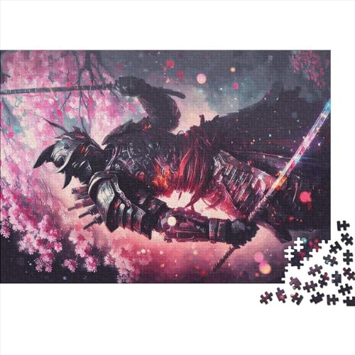 1000-teiliges Japanisches Samurai-Puzzle für Erwachsene, Holzpuzzle, Puzzles für Erwachsene, Lernspiel, Herausforderungsspielzeug, 1000 Stück (75 x 50 cm) von ABFFSDT