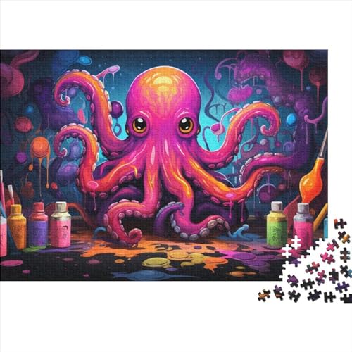 1000-teiliges Kunst-Puzzle mit Oktopus-Motiv für Erwachsene und Teenager, 1000 Teile (75 x 50 cm) von ABFFSDT