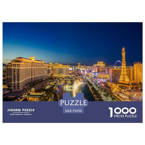 1000-teiliges Las Vegas-Puzzle für Erwachsene, Puzzle, Lernspiel, Herausforderungsspielzeug, 1000 Stück (75 x 50 cm) von ABFFSDT