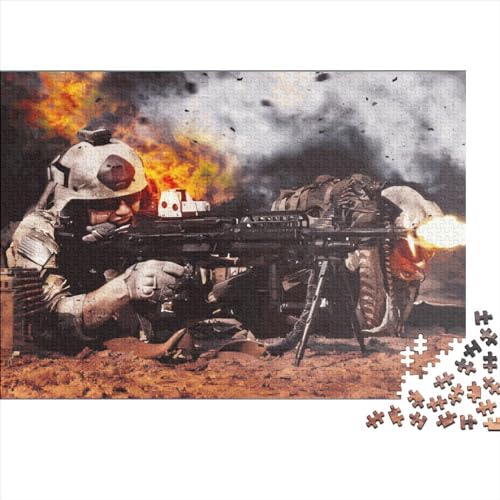 1000-teiliges Maschinengewehr-Puzzle für Erwachsene und Teenager. Puzzle für Familienspaß und Spieleabend. 1000 Teile (75 x 50 cm) von ABFFSDT